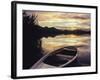 Rowing Boat on Hopfensee Lake at Sunset, Near Fussen, Allgau, Bavaria, Germany, Europe-Markus Lange-Framed Photographic Print