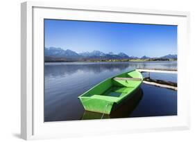 Rowing Boat on Lake Hopfensee, Allgau, Bavaria, Germany, Europe-Markus Lange-Framed Photographic Print