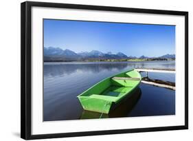 Rowing Boat on Lake Hopfensee, Allgau, Bavaria, Germany, Europe-Markus Lange-Framed Photographic Print