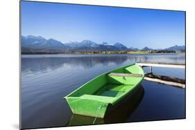Rowing Boat on Lake Hopfensee, Allgau, Bavaria, Germany, Europe-Markus Lange-Mounted Photographic Print