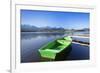 Rowing Boat on Lake Hopfensee, Allgau, Bavaria, Germany, Europe-Markus Lange-Framed Photographic Print