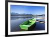 Rowing Boat on Lake Hopfensee, Allgau, Bavaria, Germany, Europe-Markus Lange-Framed Photographic Print