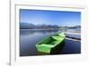 Rowing Boat on Lake Hopfensee, Allgau, Bavaria, Germany, Europe-Markus Lange-Framed Photographic Print