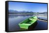 Rowing Boat on Lake Hopfensee, Allgau, Bavaria, Germany, Europe-Markus Lange-Framed Stretched Canvas