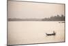 Rowing Boat on Taungthaman Lake at Sunrise, Myanmar (Burma)-Matthew Williams-Ellis-Mounted Photographic Print