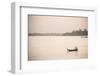 Rowing Boat on Taungthaman Lake at Sunrise, Myanmar (Burma)-Matthew Williams-Ellis-Framed Photographic Print