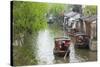 Rowing boat on the Grand Canal, Nanxun Ancient Town, Zhejiang Province, China-Keren Su-Stretched Canvas