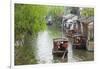 Rowing boat on the Grand Canal, Nanxun Ancient Town, Zhejiang Province, China-Keren Su-Framed Photographic Print