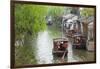 Rowing boat on the Grand Canal, Nanxun Ancient Town, Zhejiang Province, China-Keren Su-Framed Photographic Print