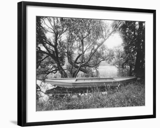 Rowing Boat on the Pond in Ville d' Avray-Eugene Atget-Framed Giclee Print