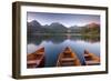 Rowing Boats and Mountains Beneath a Twilight Sky, Strbske Pleso Lake in the High Tatras, Slovakia-Adam Burton-Framed Photographic Print