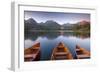 Rowing Boats and Mountains Beneath a Twilight Sky, Strbske Pleso Lake in the High Tatras, Slovakia-Adam Burton-Framed Photographic Print