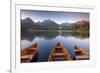 Rowing Boats and Mountains Beneath a Twilight Sky, Strbske Pleso Lake in the High Tatras, Slovakia-Adam Burton-Framed Photographic Print