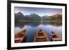 Rowing Boats and Mountains Beneath a Twilight Sky, Strbske Pleso Lake in the High Tatras, Slovakia-Adam Burton-Framed Photographic Print