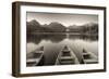 Rowing Boats and Mountains Beneath a Twilight Sky, Strbske Pleso Lake in the High Tatras, Slovakia-Adam Burton-Framed Photographic Print