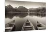 Rowing Boats and Mountains Beneath a Twilight Sky, Strbske Pleso Lake in the High Tatras, Slovakia-Adam Burton-Mounted Photographic Print