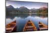 Rowing Boats and Mountains Beneath a Twilight Sky, Strbske Pleso Lake in the High Tatras, Slovakia-Adam Burton-Mounted Photographic Print