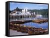 Rowing Boats and Pier, Bowness-On-Windermere, Lake District, Cumbria, England-David Hunter-Framed Stretched Canvas