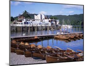 Rowing Boats and Pier, Bowness-On-Windermere, Lake District, Cumbria, England-David Hunter-Mounted Photographic Print