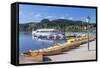 Rowing Boats at Titisee Lake, Titisee-Neustadt, Black Forest, Baden Wurttemberg, Germany, Europe-Markus Lange-Framed Stretched Canvas