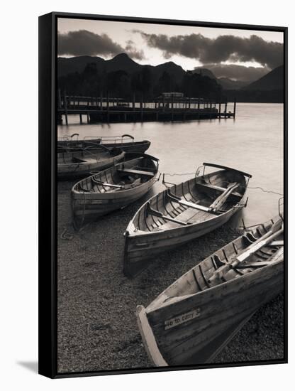 Rowing Boats, Derwent Water, Lake District, Cumbria, UK-Doug Pearson-Framed Stretched Canvas