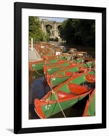 Rowing Boats for Hire on the River Nidd at Knaresborough, Yorkshire, England, United Kingdom-Rob Cousins-Framed Photographic Print