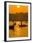 Rowing Boats in the Busy Harbor of Dhaka in the Setting Sun, Bangladesh, Asia-Michael Runkel-Framed Photographic Print