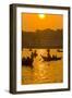 Rowing Boats in the Busy Harbor of Dhaka in the Setting Sun, Bangladesh, Asia-Michael Runkel-Framed Photographic Print