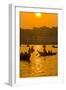 Rowing Boats in the Busy Harbor of Dhaka in the Setting Sun, Bangladesh, Asia-Michael Runkel-Framed Photographic Print