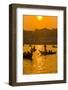 Rowing Boats in the Busy Harbor of Dhaka in the Setting Sun, Bangladesh, Asia-Michael Runkel-Framed Photographic Print