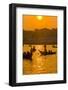 Rowing Boats in the Busy Harbor of Dhaka in the Setting Sun, Bangladesh, Asia-Michael Runkel-Framed Photographic Print