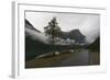 Rowing Boats, Lake, Mountains and Low Cloud, Lovatnet Lake, Norway, Scandinavia, Europe-Eleanor-Framed Photographic Print