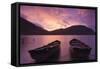 Rowing Boats on Crummock Water at Sunset-Markus Lange-Framed Stretched Canvas