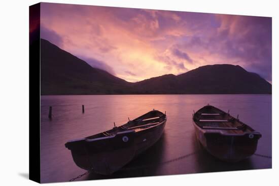 Rowing Boats on Crummock Water at Sunset-Markus Lange-Stretched Canvas