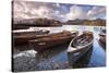 Rowing Boats on Derwent Water at Keswick, Lake District, Cumbria, England. Autumn-Adam Burton-Stretched Canvas