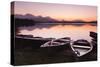 Rowing Boats on Hopfensee Lake at Sunset-Markus Lange-Stretched Canvas