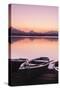 Rowing Boats on Hopfensee Lake at Sunset-Markus-Stretched Canvas