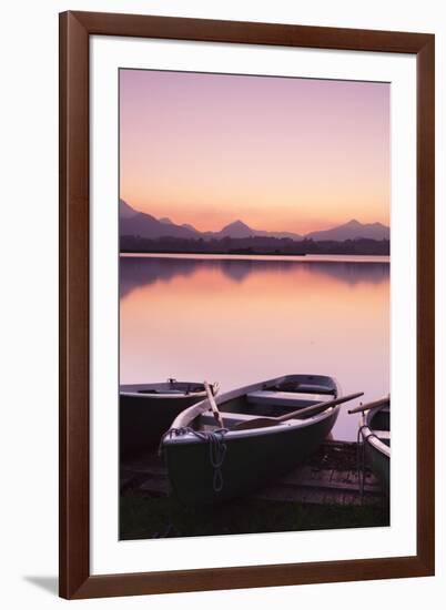 Rowing Boats on Hopfensee Lake at Sunset-Markus-Framed Photographic Print