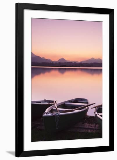 Rowing Boats on Hopfensee Lake at Sunset-Markus-Framed Photographic Print