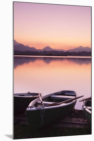 Rowing Boats on Hopfensee Lake at Sunset-Markus-Mounted Photographic Print