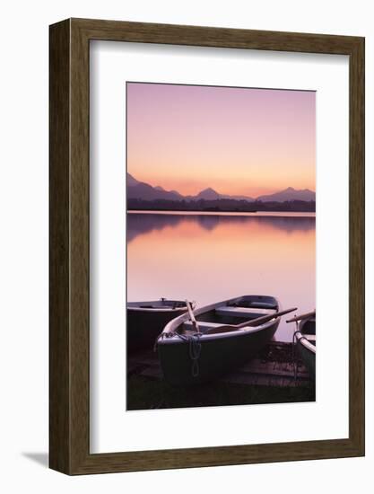 Rowing Boats on Hopfensee Lake at Sunset-Markus-Framed Photographic Print