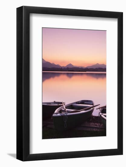 Rowing Boats on Hopfensee Lake at Sunset-Markus-Framed Photographic Print