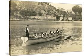 Rowing Crew at Practice-null-Stretched Canvas