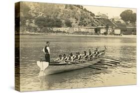 Rowing Crew at Practice-null-Stretched Canvas