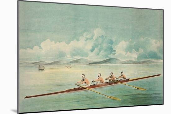 Rowing Crew-null-Mounted Art Print
