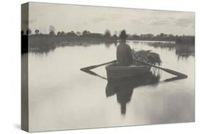 Rowing Home the Schoof-Stuff (Peat Returned by Boat)-Peter Henry Emerson-Stretched Canvas