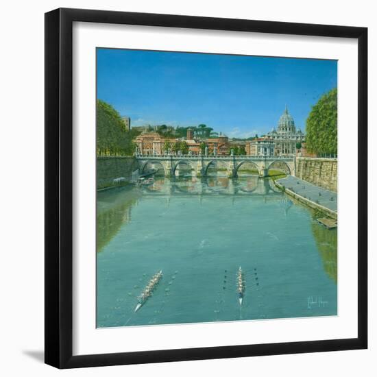 Rowing on the Tiber Rome-Richard Harpum-Framed Art Print