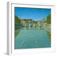 Rowing on the Tiber Rome-Richard Harpum-Framed Art Print