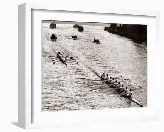 Rowing, Oxford V Cambridge Boat Race, 1928-null-Framed Premium Photographic Print