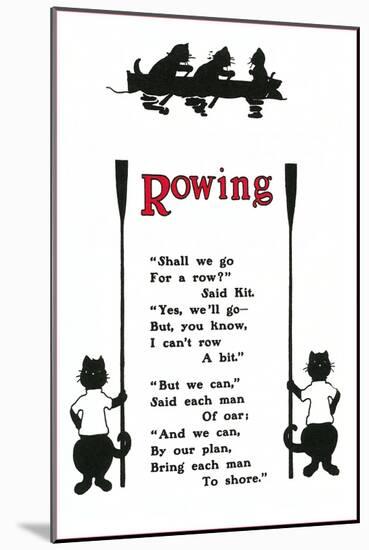 Rowing Poem About Cats-null-Mounted Art Print